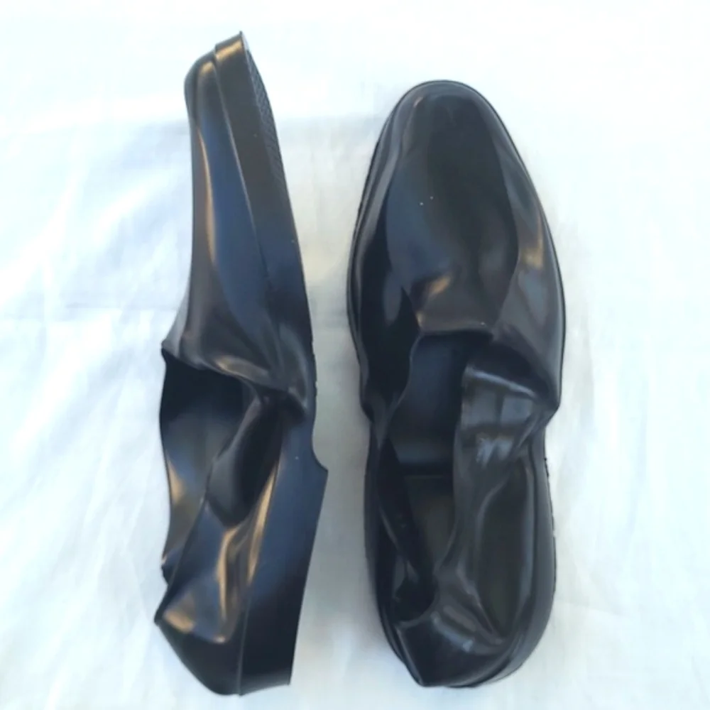 Totes Geometric Rubber Overshoe Loafers Waterproof Non-Slip Shoe Covers NWT